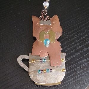 Mixed Metal Terrier Dog Ornament Wall Hanging